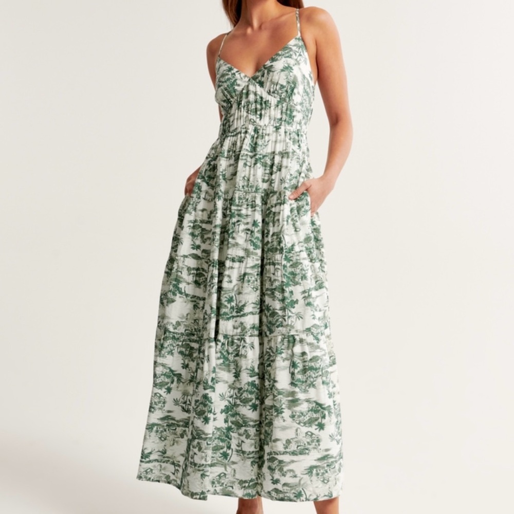 Abercrombie long floral cross back dress